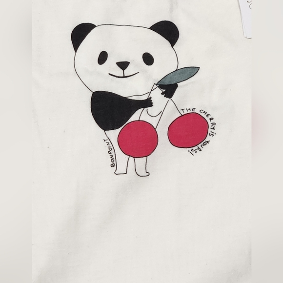 Bonpoint nwt girls boys 6 ivory cherry tee shirt new authentic - Picture 2 of 2